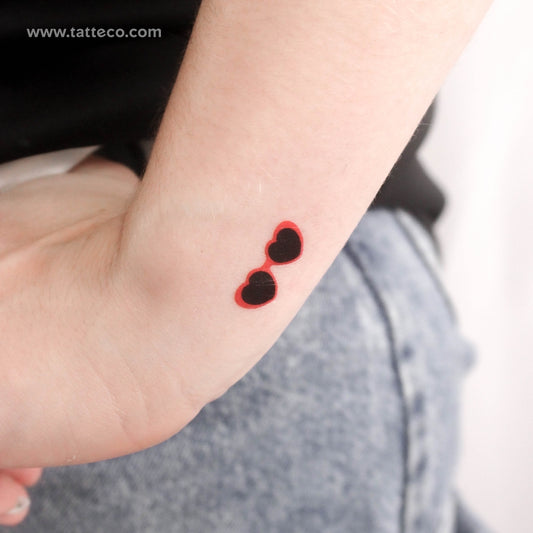Lolita Heart Glasses Temporary Tattoo - Set of 3