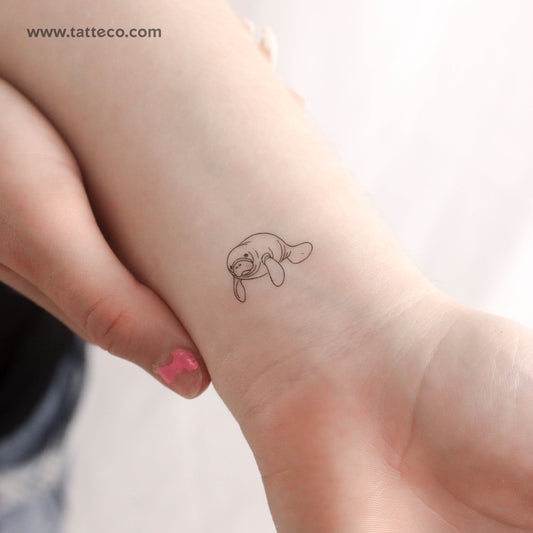 Small Manatee Temporary Tattoo - Set of 3