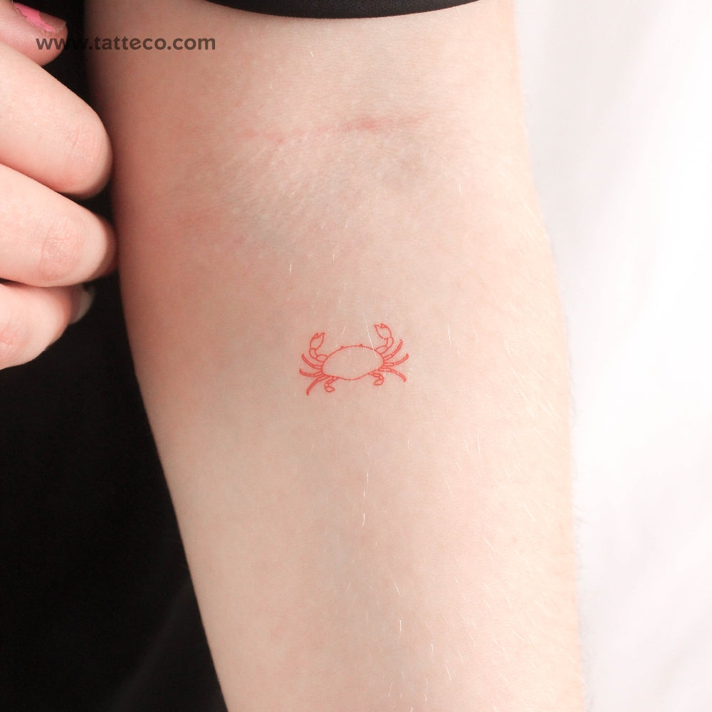 Red Crab Temporary Tattoo - Set of 3