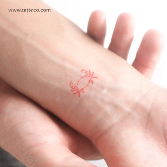 Tatuaje temporal de cangrejo rojo - Juego de 3