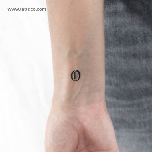 Gothic O Letter Temporary Tattoo - Set of 3