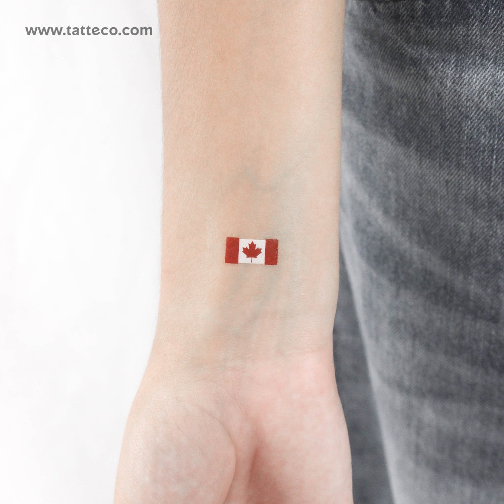 Small Canada Flag Temporary Tattoo - Set of 3