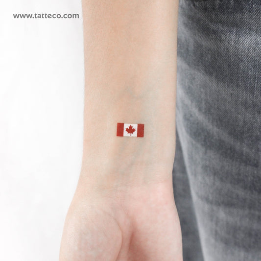 Small Canada Flag Temporary Tattoo - Set of 3