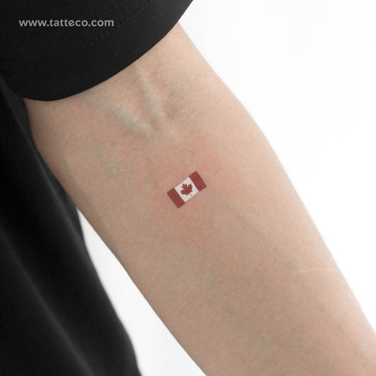 Small Canada Flag Temporary Tattoo - Set of 3
