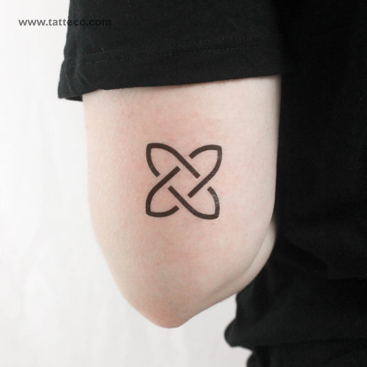 Tatuaje temporal minimalista de nudo de Salomón (juego de 3)