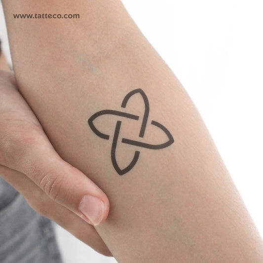 Tatuaje temporal minimalista de nudo de Salomón (juego de 3)