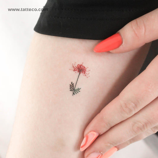 Tatuaje temporal de lirio araña rojo pequeño de Zihee (juego de 3)