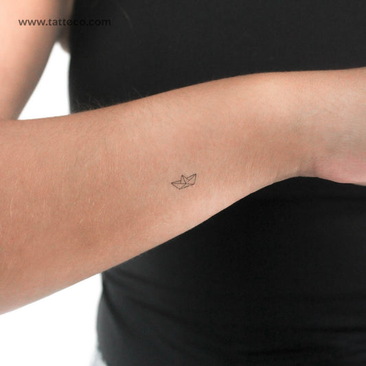 Tiny Paper Boat Temporary Tattoo - Set of 3