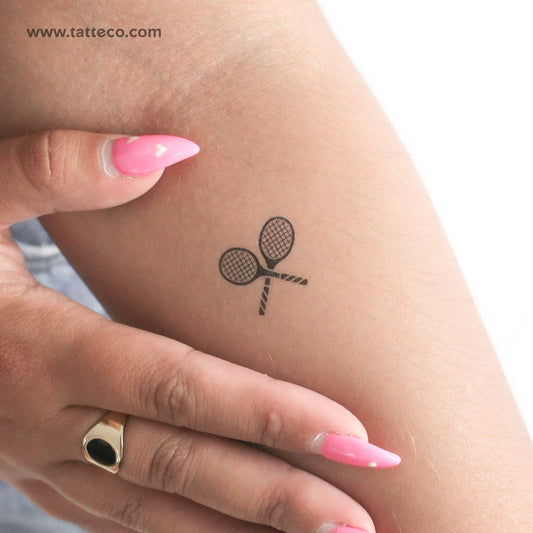 Tennis Racquets Temporary Tattoo - Set of 3