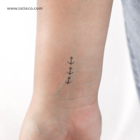 Three Anchors Temporary Tattoo - Set of 3