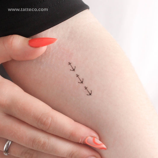 Three Anchors Temporary Tattoo - Set of 3