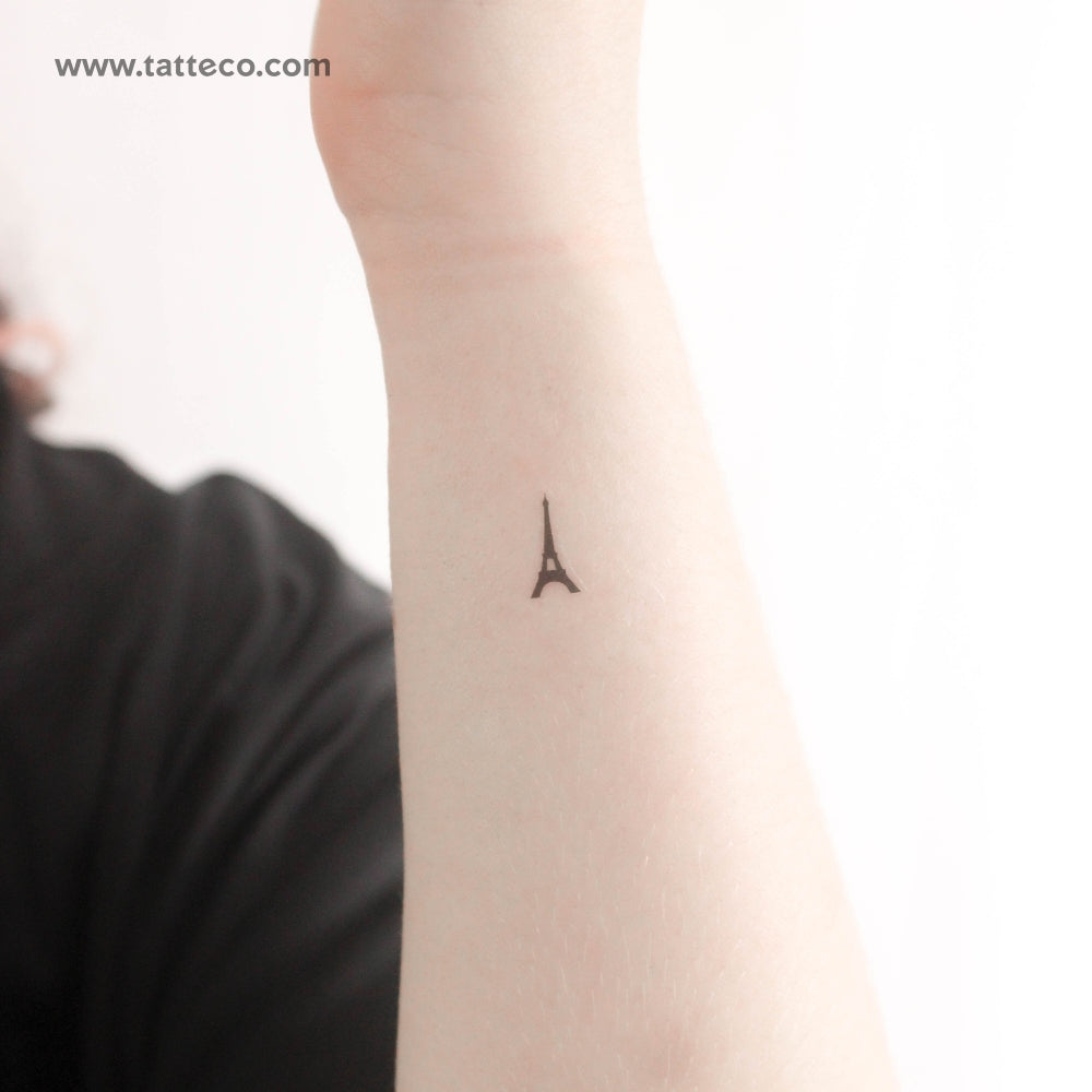 Tiny Eiffel Tower Temporary Tattoo - Set of 3