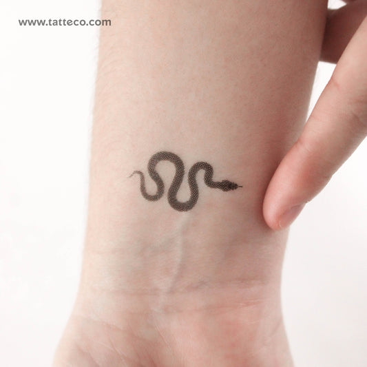Tatuaje temporal de serpiente con diseño de puntillismo - Juego de 3