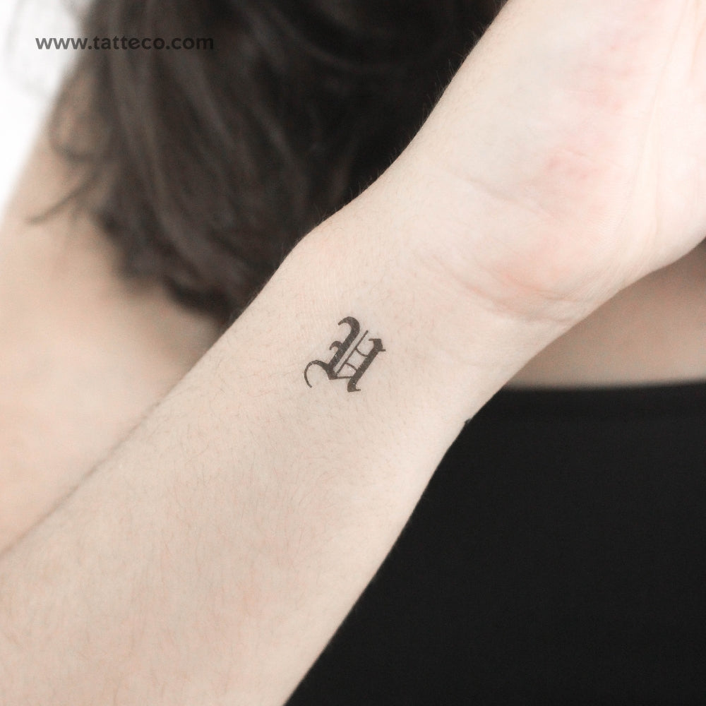 Gothic U Letter Temporary Tattoo - Set of 3