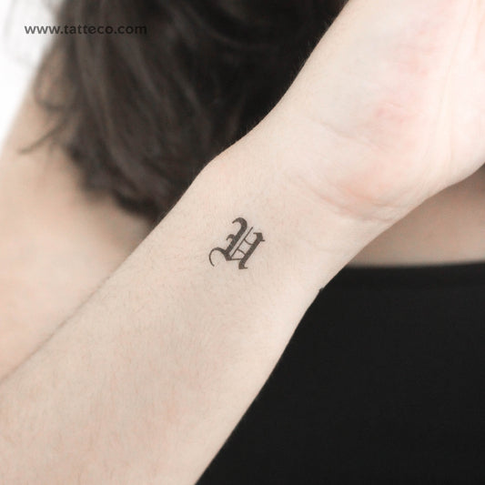 Gothic U Letter Temporary Tattoo - Set of 3