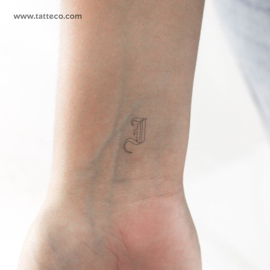 Old English I Letter Temporary Tattoo - Set of 3