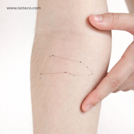 Tatuaje temporal minimalista de la constelación de Capricornio de Puntuak (juego de 3)