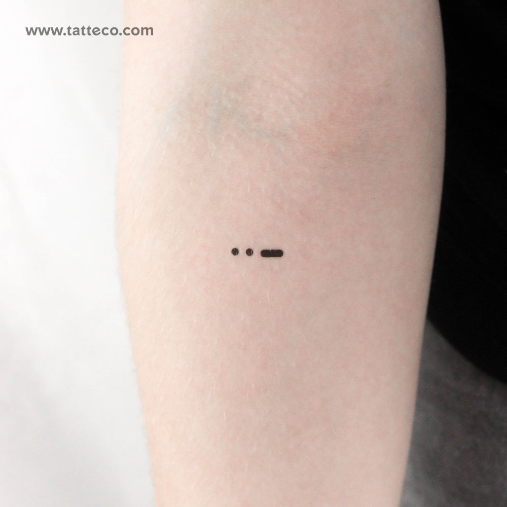 Morse Code U Temporary Tattoo - Set of 3