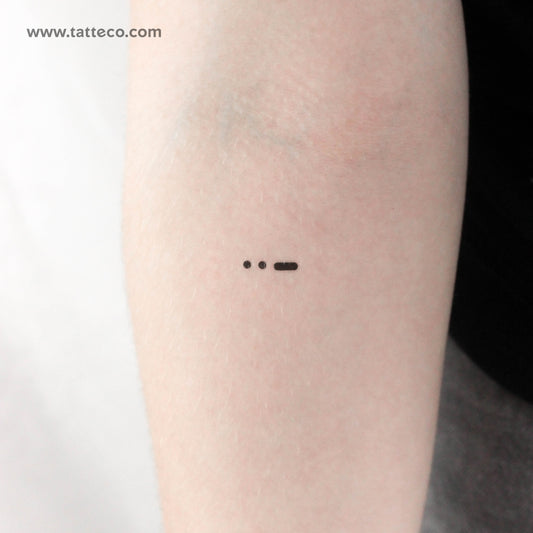 Morse Code U Temporary Tattoo - Set of 3