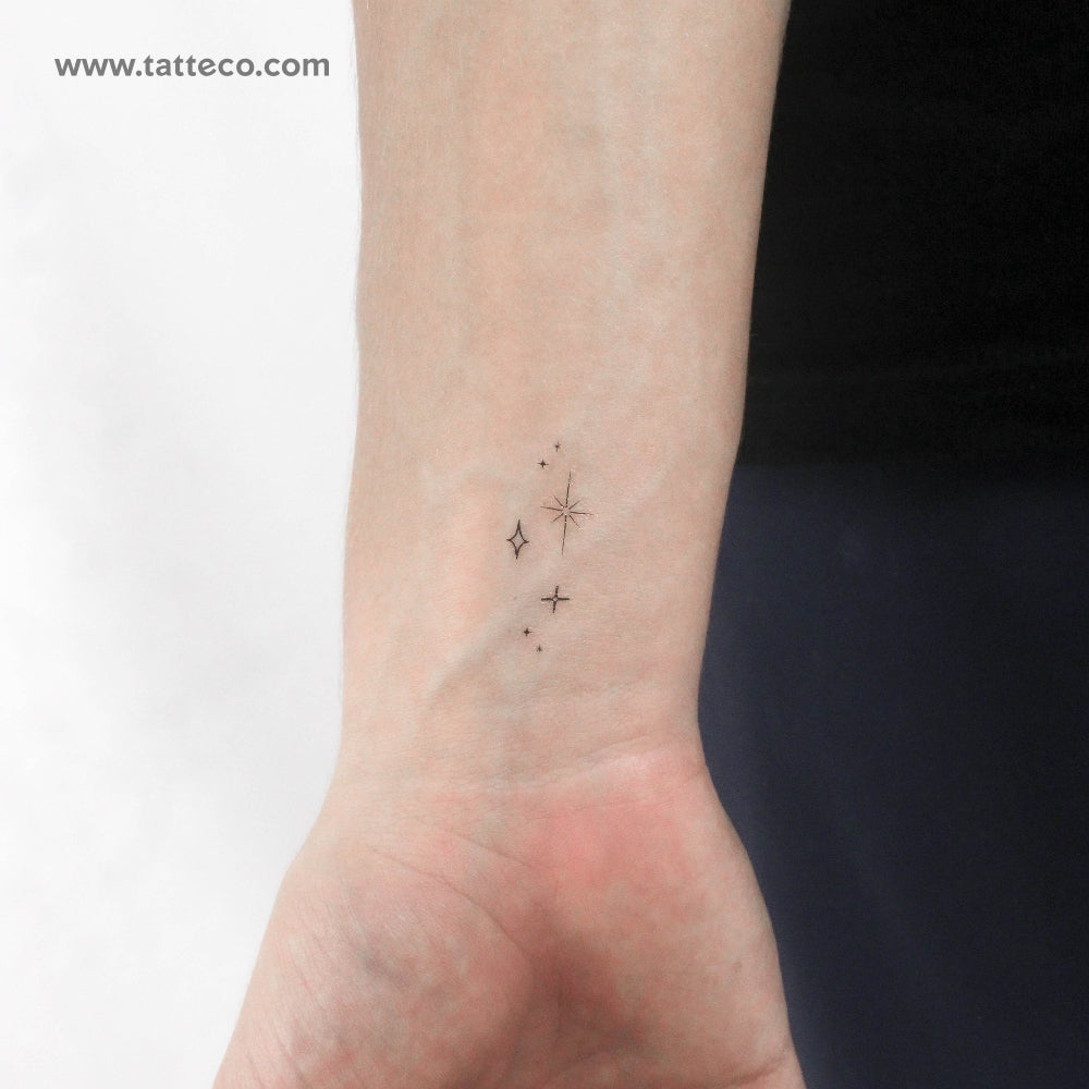 Stars Sparkles Temporary Tattoo - Set of 3