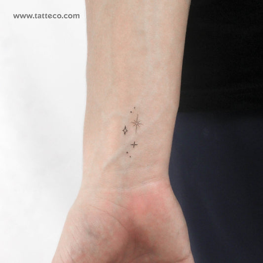 Tatuaje temporal de estrellas y destellos - Juego de 3