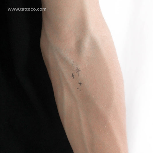 Tatuaje temporal de estrellas y destellos - Juego de 3