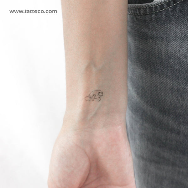 Tiny Manatee Temporary Tattoo - Set of 3