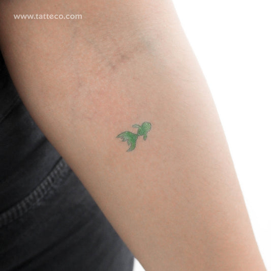 Tatuaje temporal de pez verde - Juego de 3