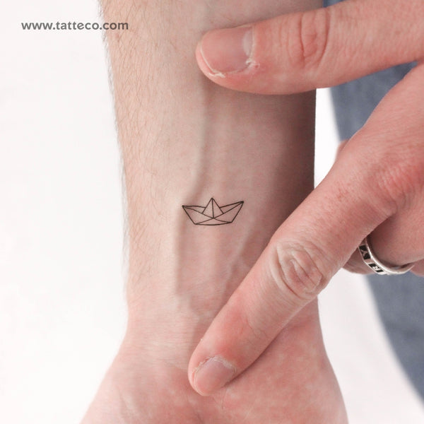 Small Paper Boat Temporary Tattoo - Set of 3