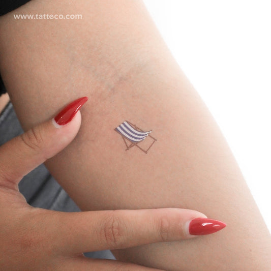Tatuaje temporal de silla de playa despojada - Juego de 3