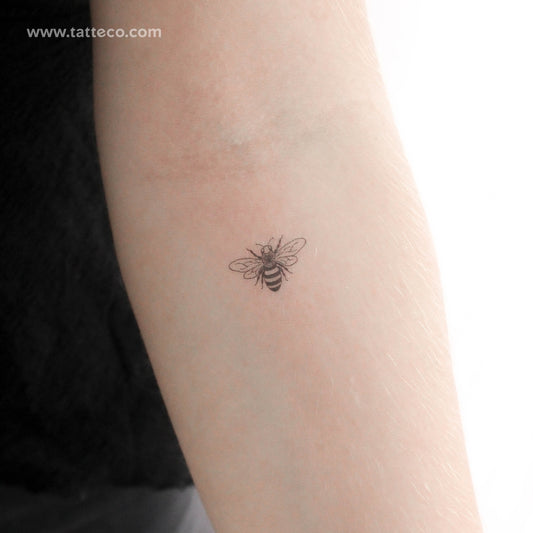Tatuaje temporal de abeja minera de hiedra - Juego de 3
