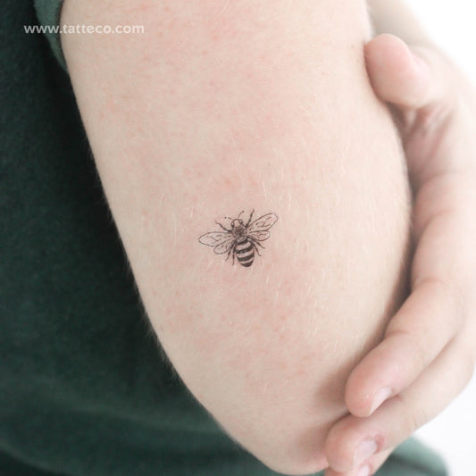 Tatuaje temporal de abeja minera de hiedra - Juego de 3
