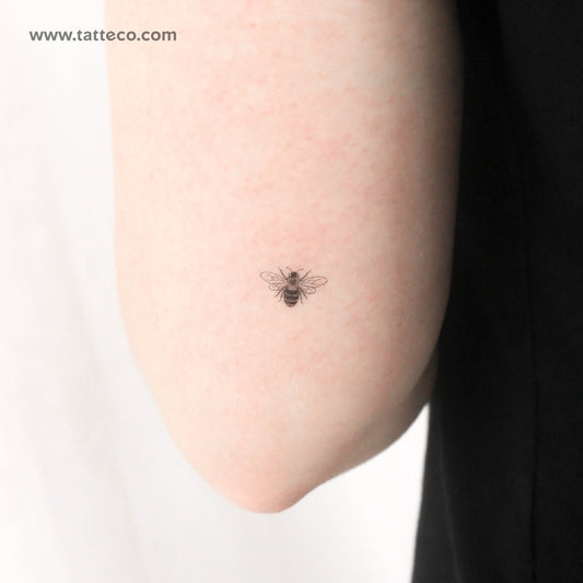 Tatuaje temporal de abeja pequeña dibujada a mano (juego de 3)