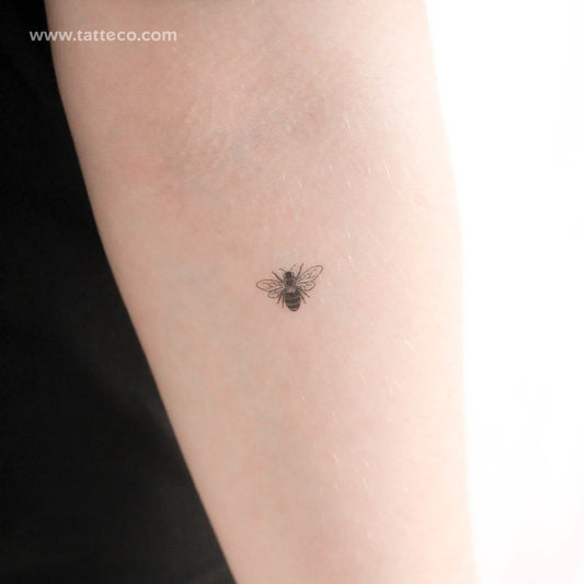 Tatuaje temporal de abeja pequeña dibujada a mano (juego de 3)