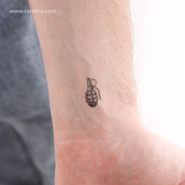 Grenade Temporary Tattoo - Set of 3