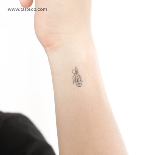 Tatuaje temporal de granada pequeña - Juego de 3