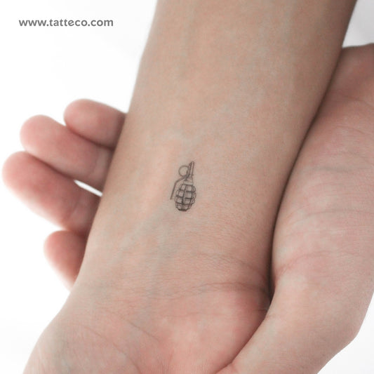 Tatuaje temporal de granada pequeña - Juego de 3