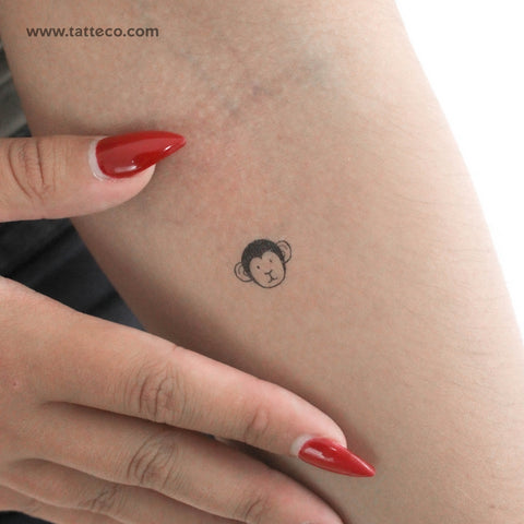 Little Monkey Face Temporary Tattoo - Set of 3