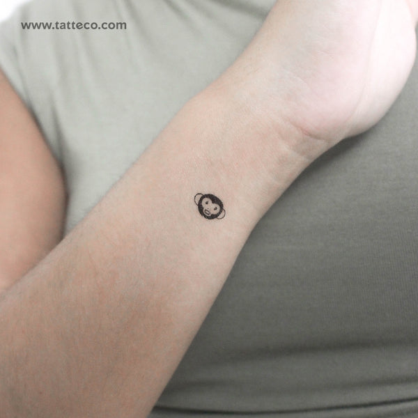 Tiny Monkey Face Temporary Tattoo - Set of 3