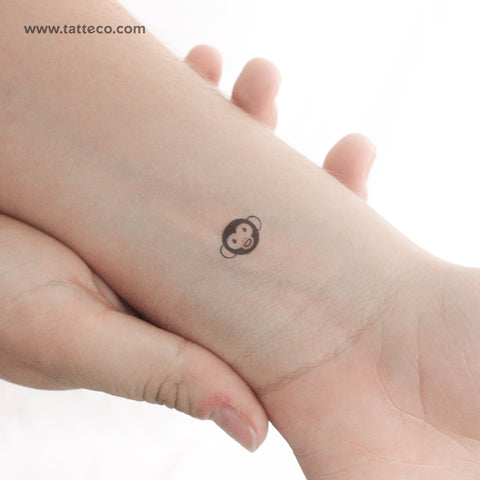 Tiny Monkey Face Temporary Tattoo - Set of 3