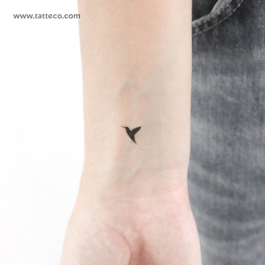 Tatuaje temporal pequeño de colibrí (izquierda) de Tatteco - Juego de 3
