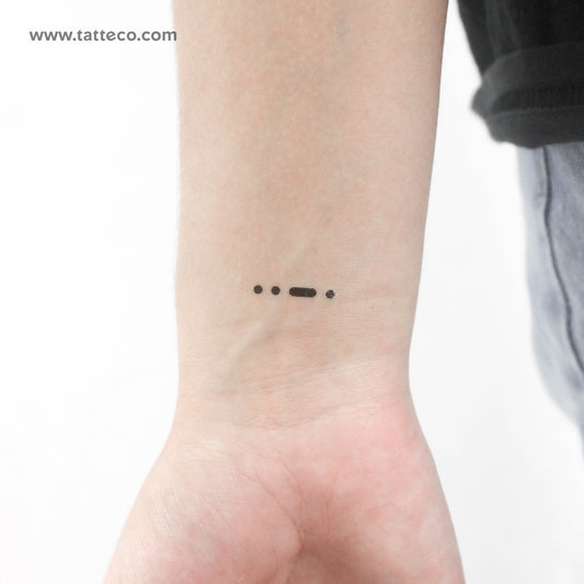 Morse Code F Temporary Tattoo - Set of 3