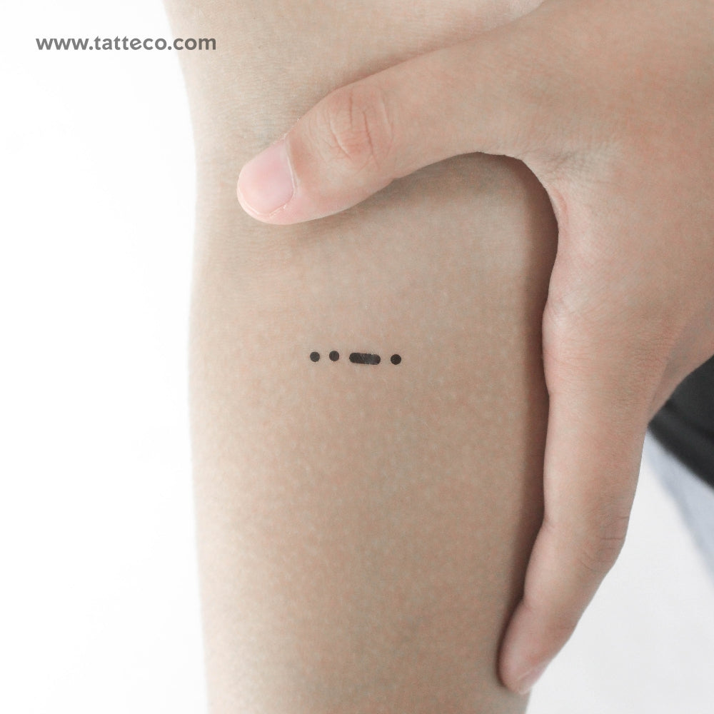 Morse Code F Temporary Tattoo - Set of 3