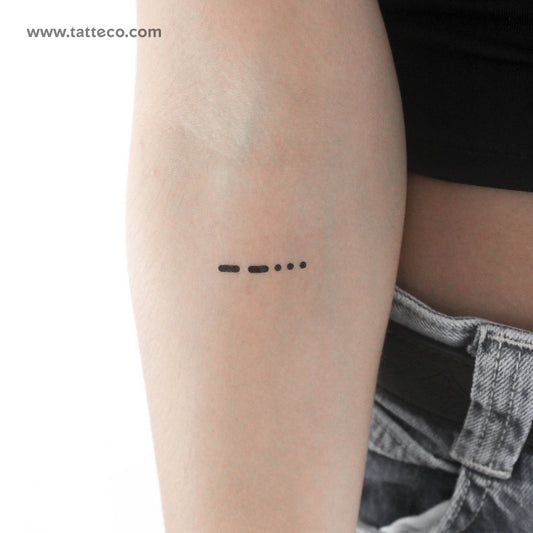 Morse Code 7 Temporary Tattoo - Set of 3