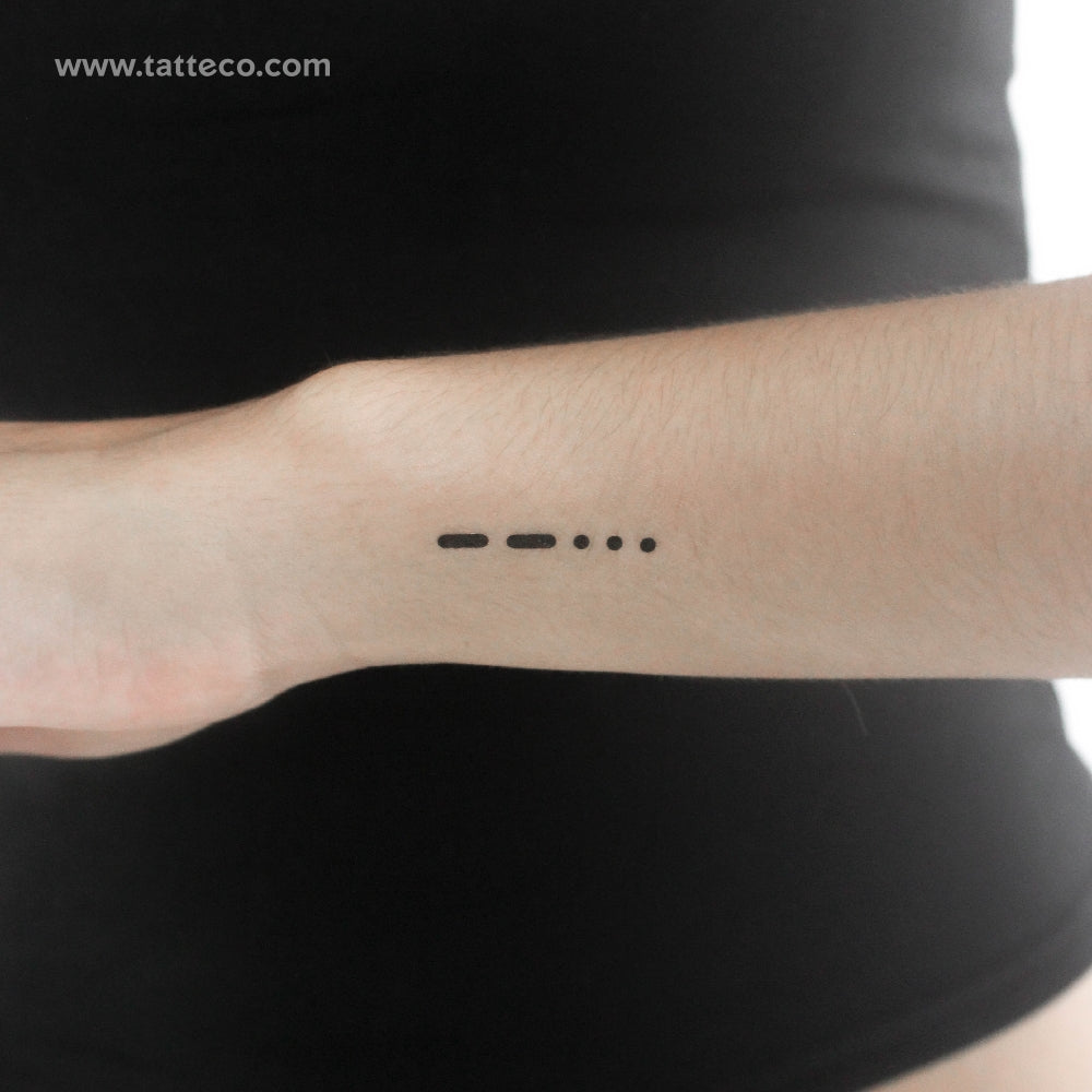 Tatuaje temporal de código Morse 7 (juego de 3)
