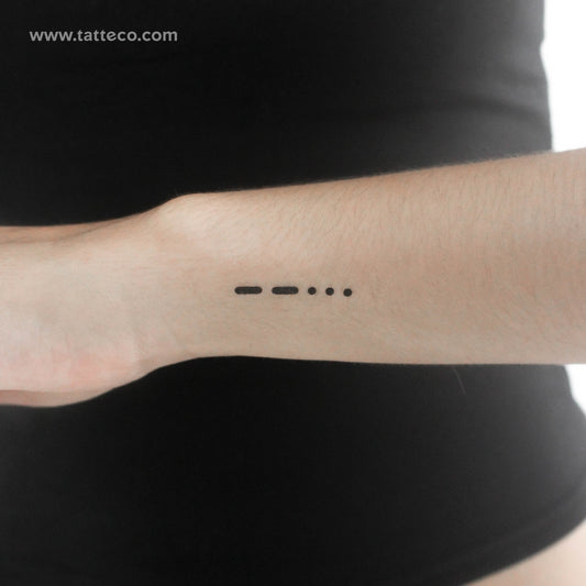 Morse Code 7 Temporary Tattoo - Set of 3