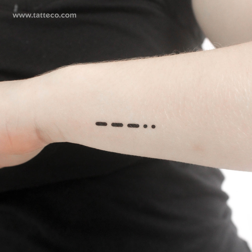 Morse Code 8 Temporary Tattoo - Set of 3