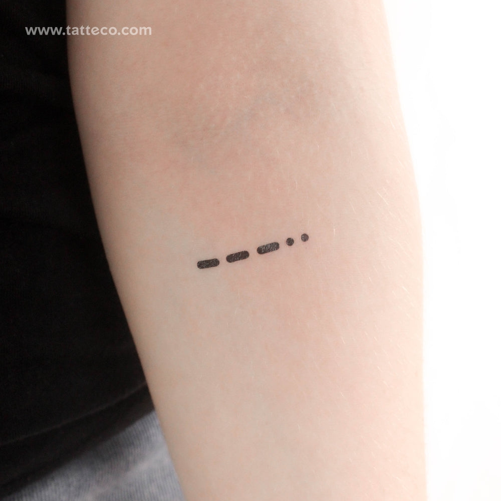 Morse Code 8 Temporary Tattoo - Set of 3