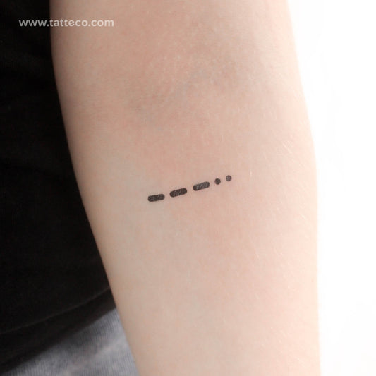 Morse Code 8 Temporary Tattoo - Set of 3