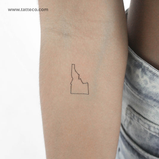 Idaho Map Outline Temporary Tattoo - Set of 3